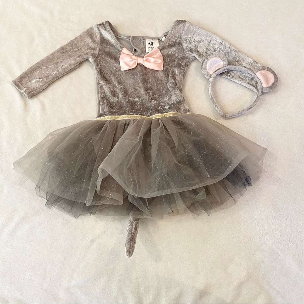 H&M Girls Mouse Costume Halloween Dress Up Tutu 2-4T 2yr 3yr 4yr 4/$20 🛑